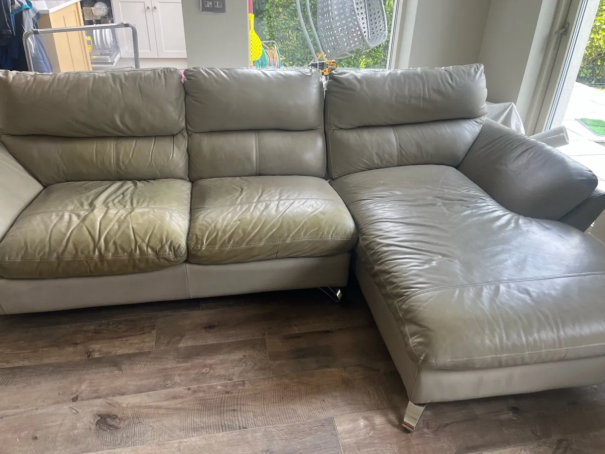 Grey L-shaped sofa