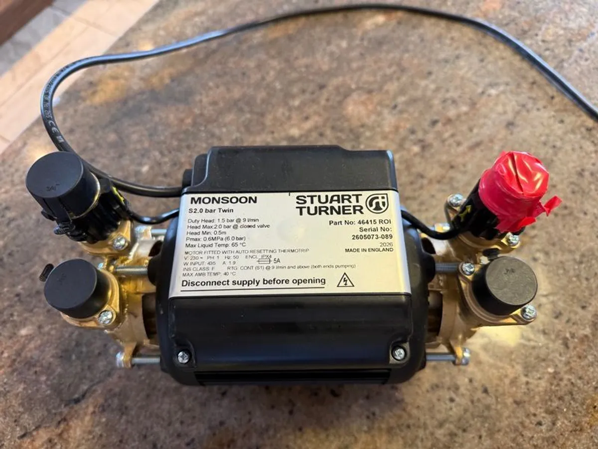 Monsoon Shower Pump 2 Bar Twin - Image 1