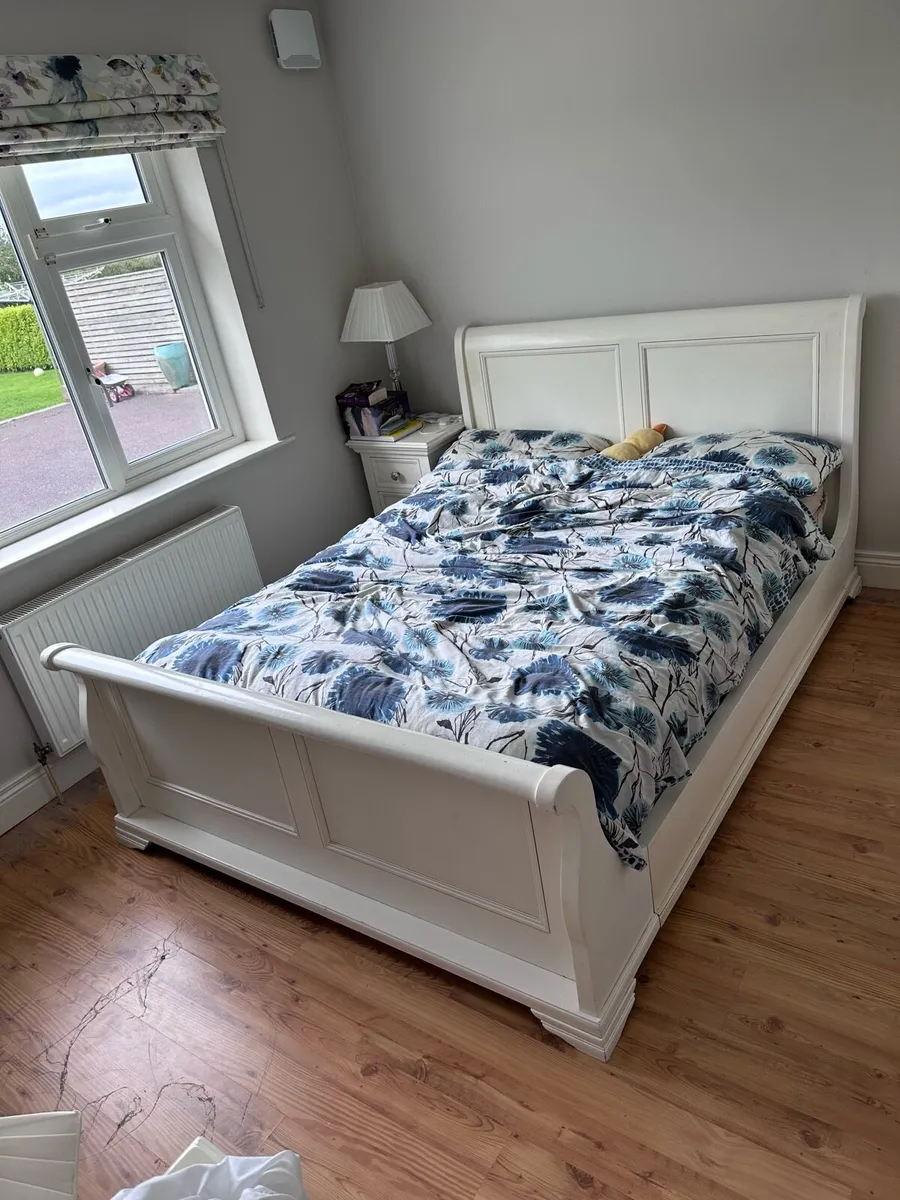 Sleigh Bed, lockers and matching wardrobe - Image 1