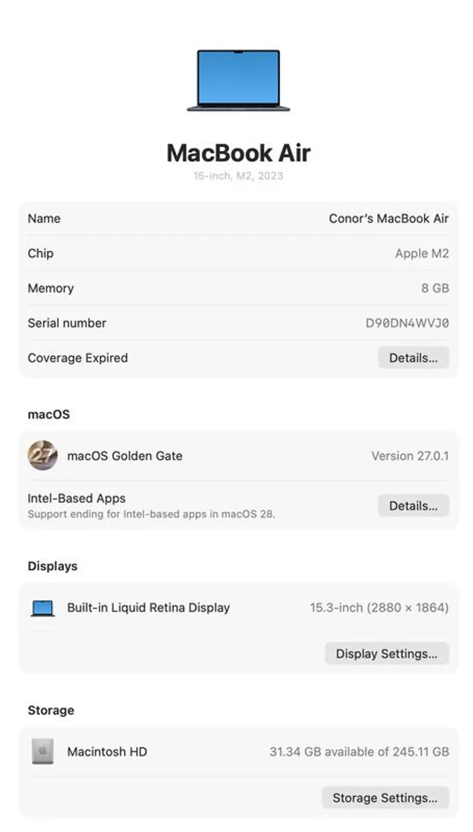 Apple MacBook Air 15-inch M2 2023 - 8GB RAM 256GB SSD - Image 3