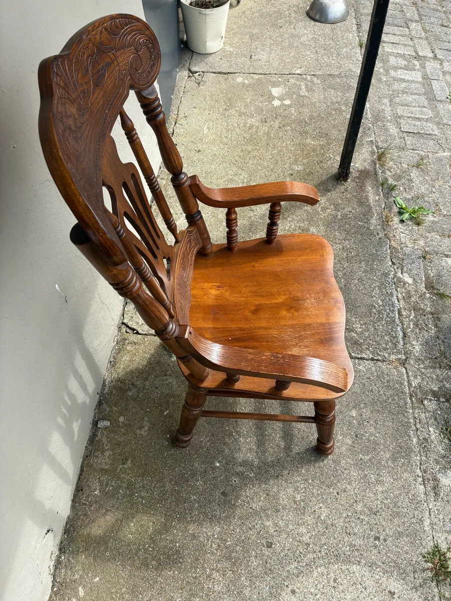 6 solid oak chairs - Image 2