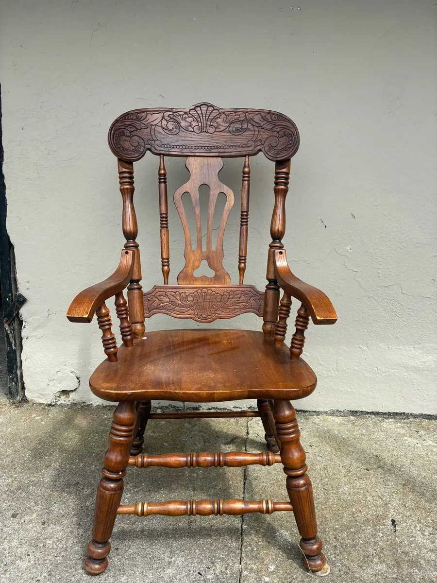 6 solid oak chairs - Image 4