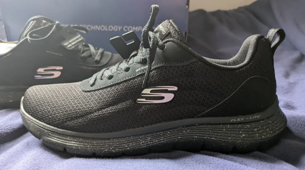 Waterproof Black Skechers Runners - Image 3