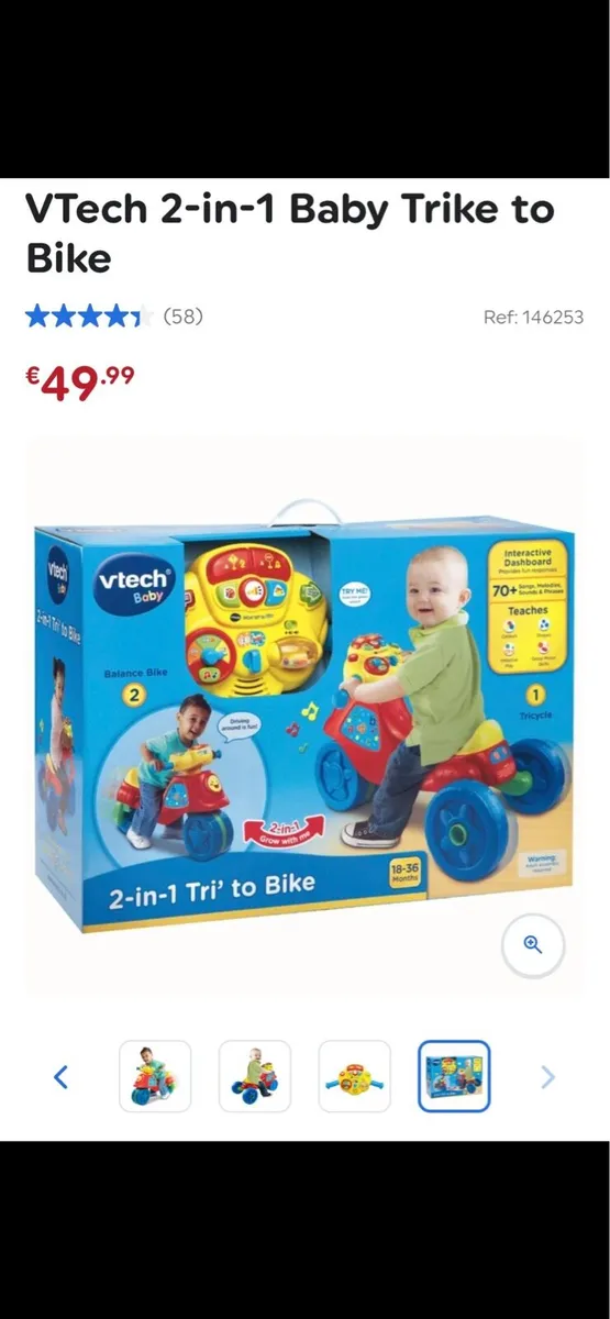 Vtech 2 in 1 baby trike to bike - Image 1