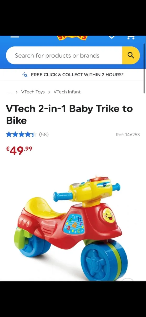 Vtech 2 in 1 baby trike to bike - Image 2