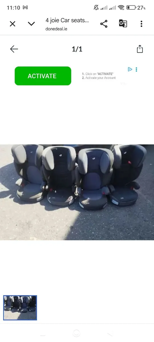 4 joie Isofix Car seats 2 X car seats x 2 cars
