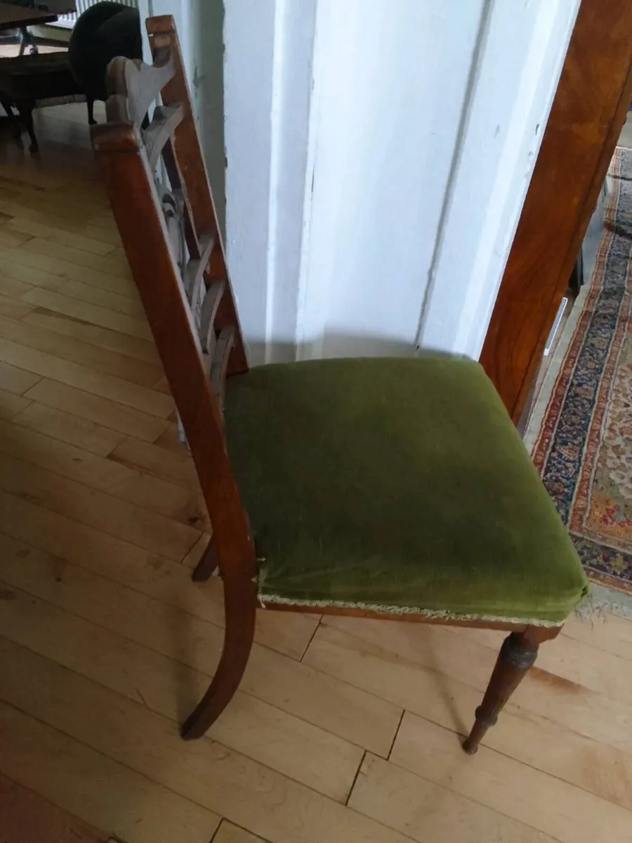 Antique victorian marquetry side chair - Image 3
