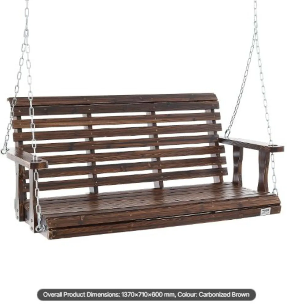 Wooden Porch Swing 4.5 ft, Patio bench swing - Image 1