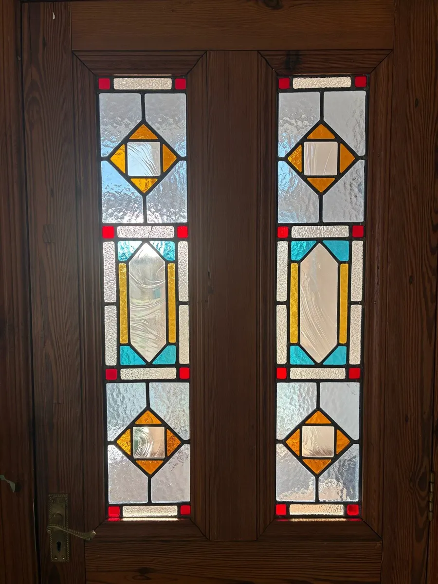 Internal stained glass pitch pine door - Image 3