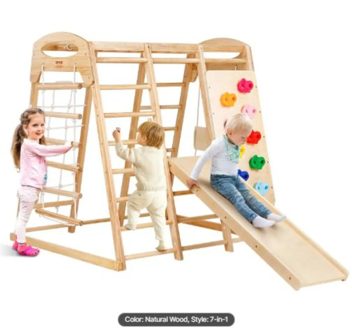 Indoor Jungle Gym,7-in-1 Toddler Indoor Playgroun - Image 1