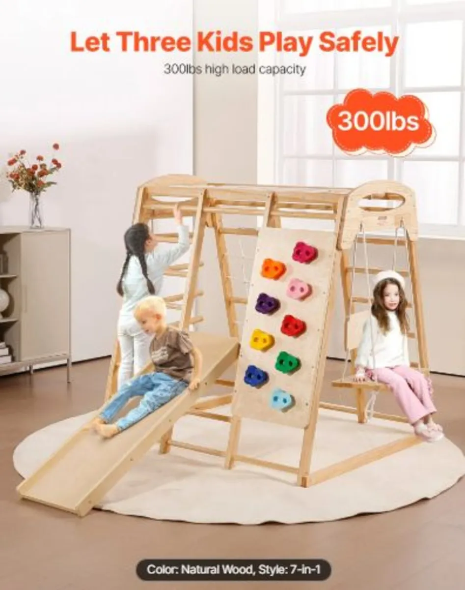 Indoor Jungle Gym,7-in-1 Toddler Indoor Playgroun - Image 2