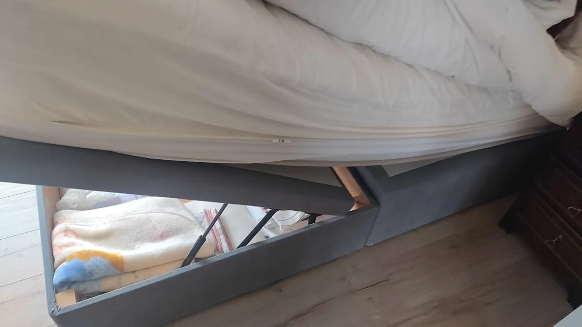 King Size Ottoman bed frame and mattress - Image 2
