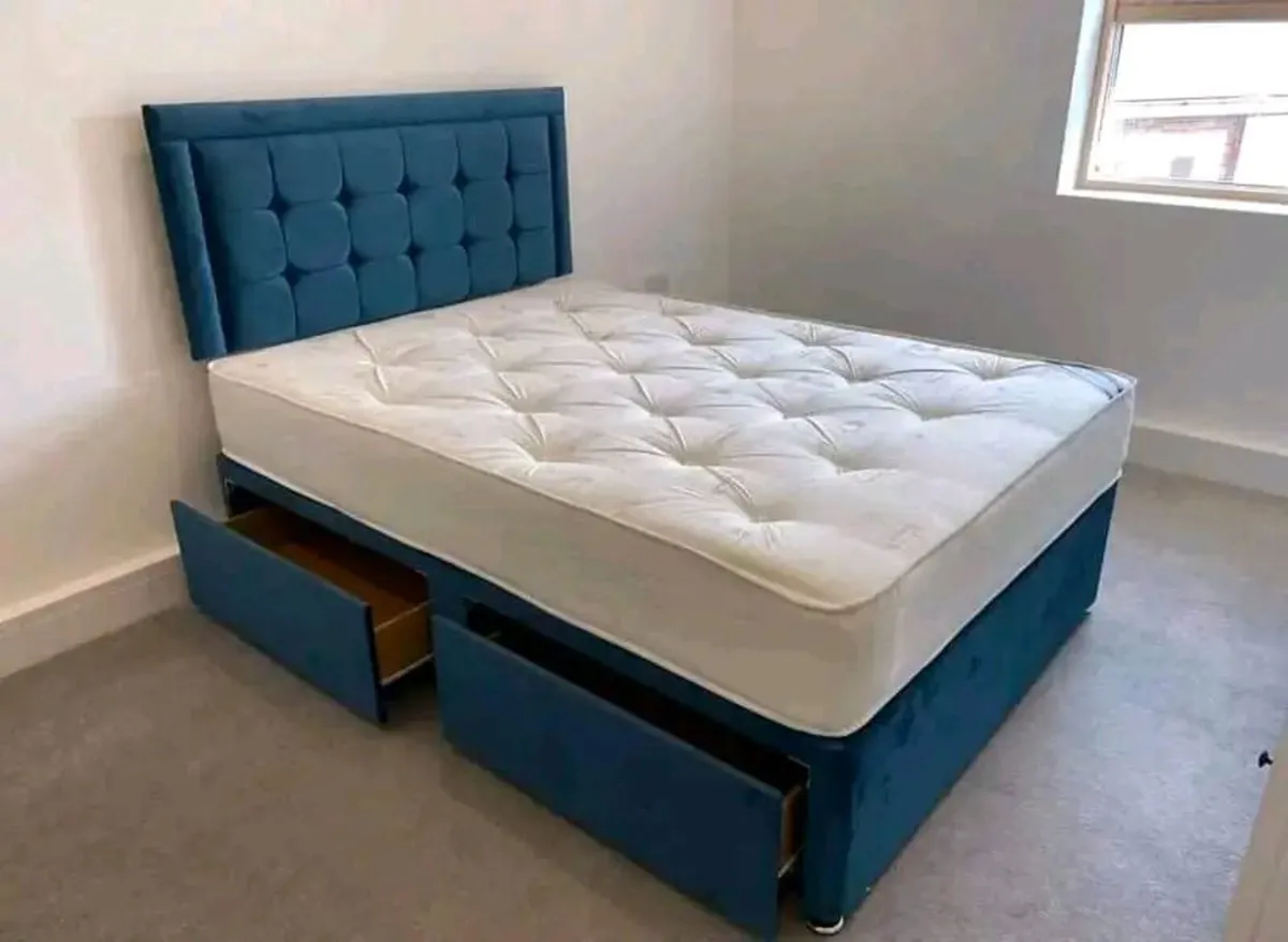 Hilton Double & King Size Bed Frame With Drawers - Image 2