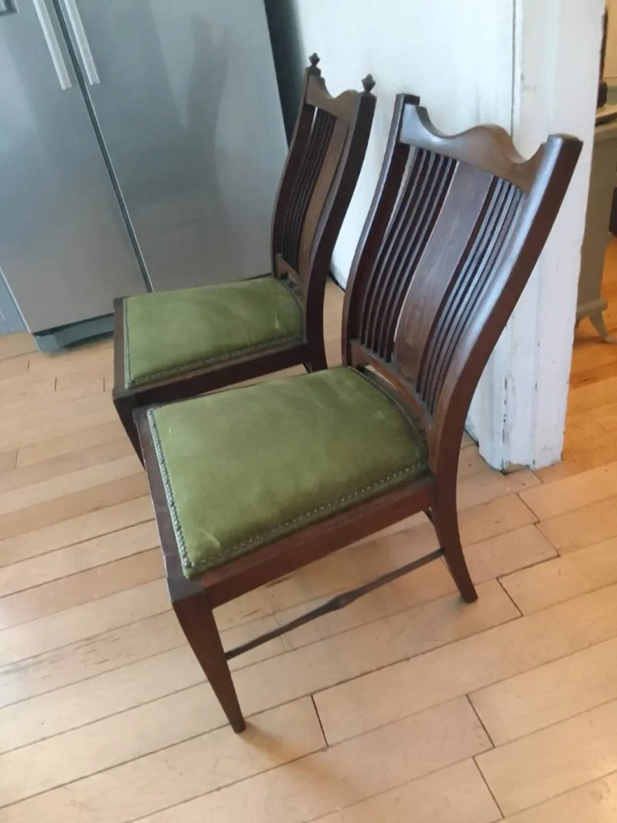 Edwardian marquetey nursing chair pair - Image 1