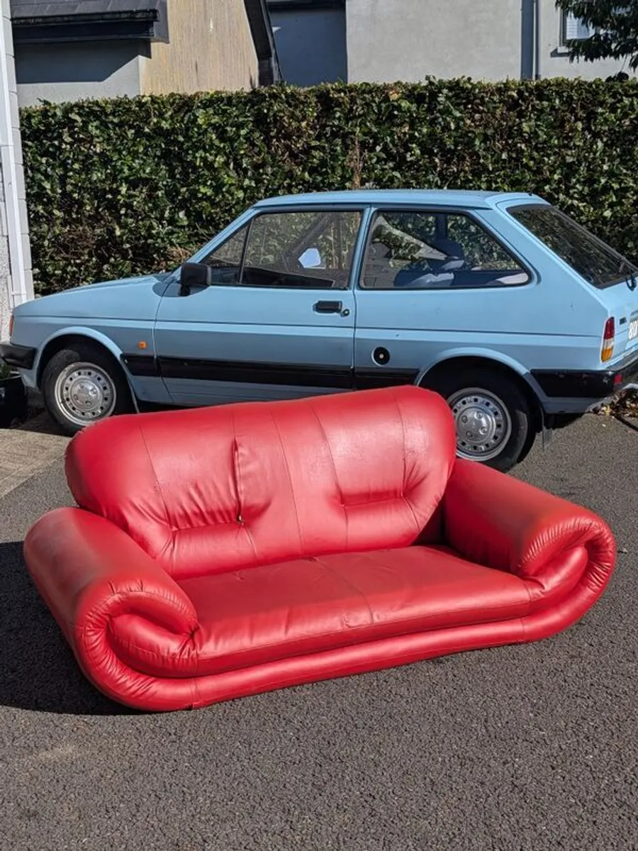 Vintage 90s leather sofa - Image 1