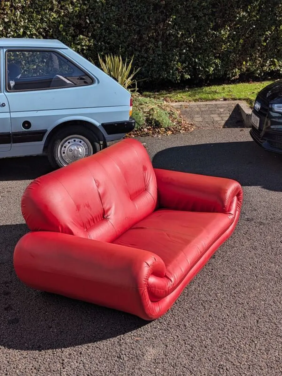 Vintage 90s leather sofa - Image 2
