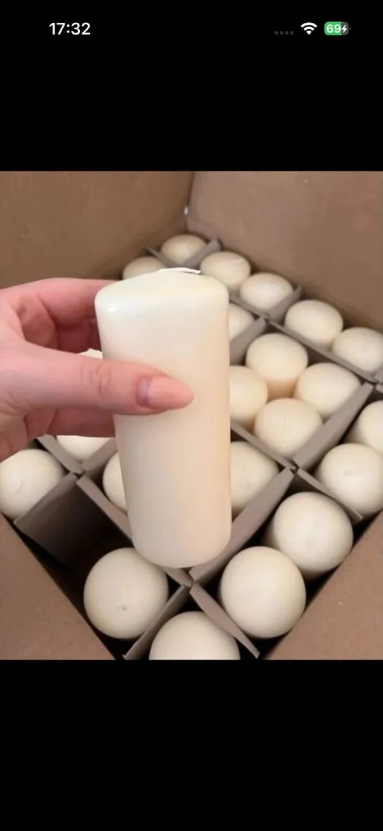 Box of brand new 6inch ivory candles (36 in box) - Image 3