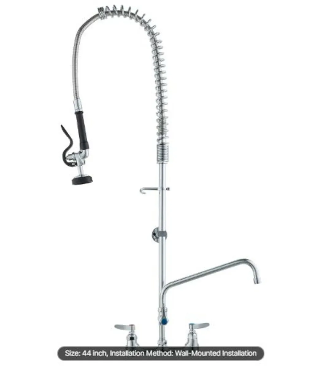 Commercial Faucet with Pre-Rinse Sprayer, 44" - Image 1