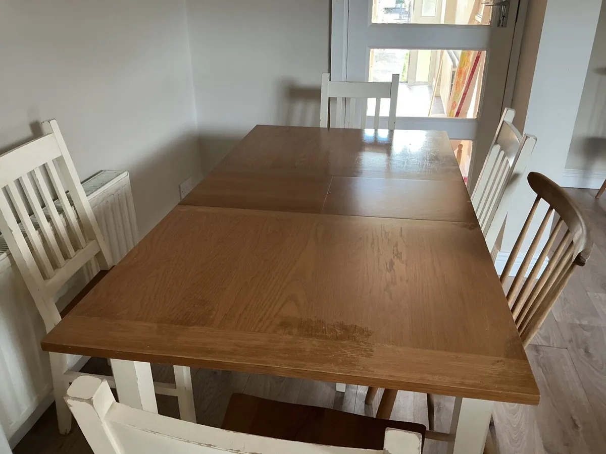 Kitchen table and six chairs - Image 1
