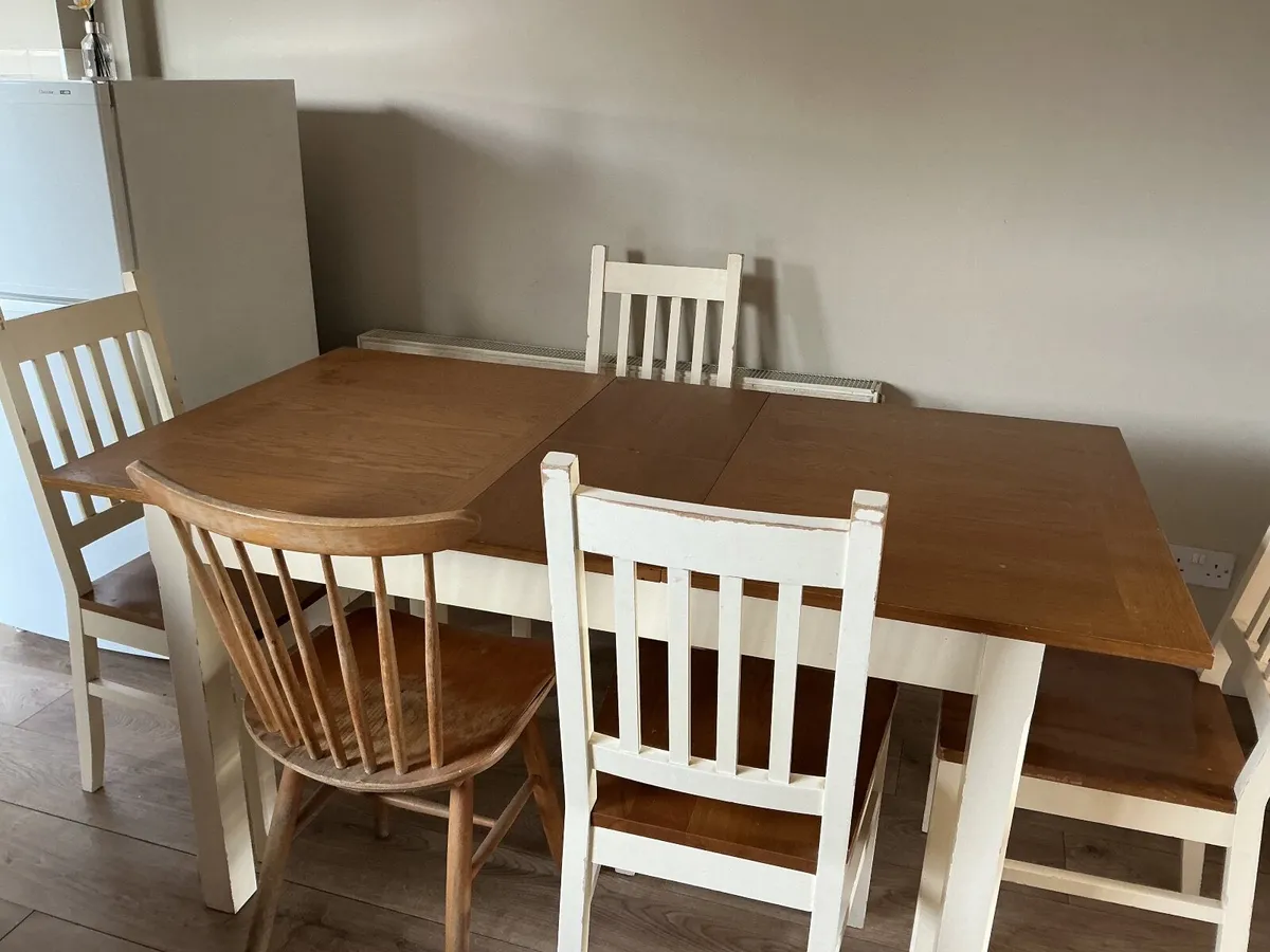 Kitchen table and six chairs - Image 2