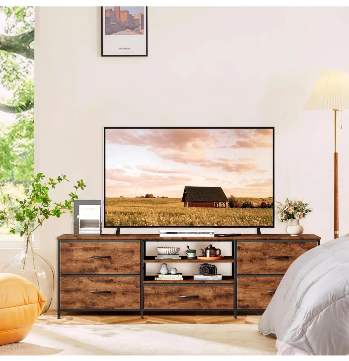 TV Stand Cabinet, TV Unit with 5 Drawers, 140 cm, - Image 2