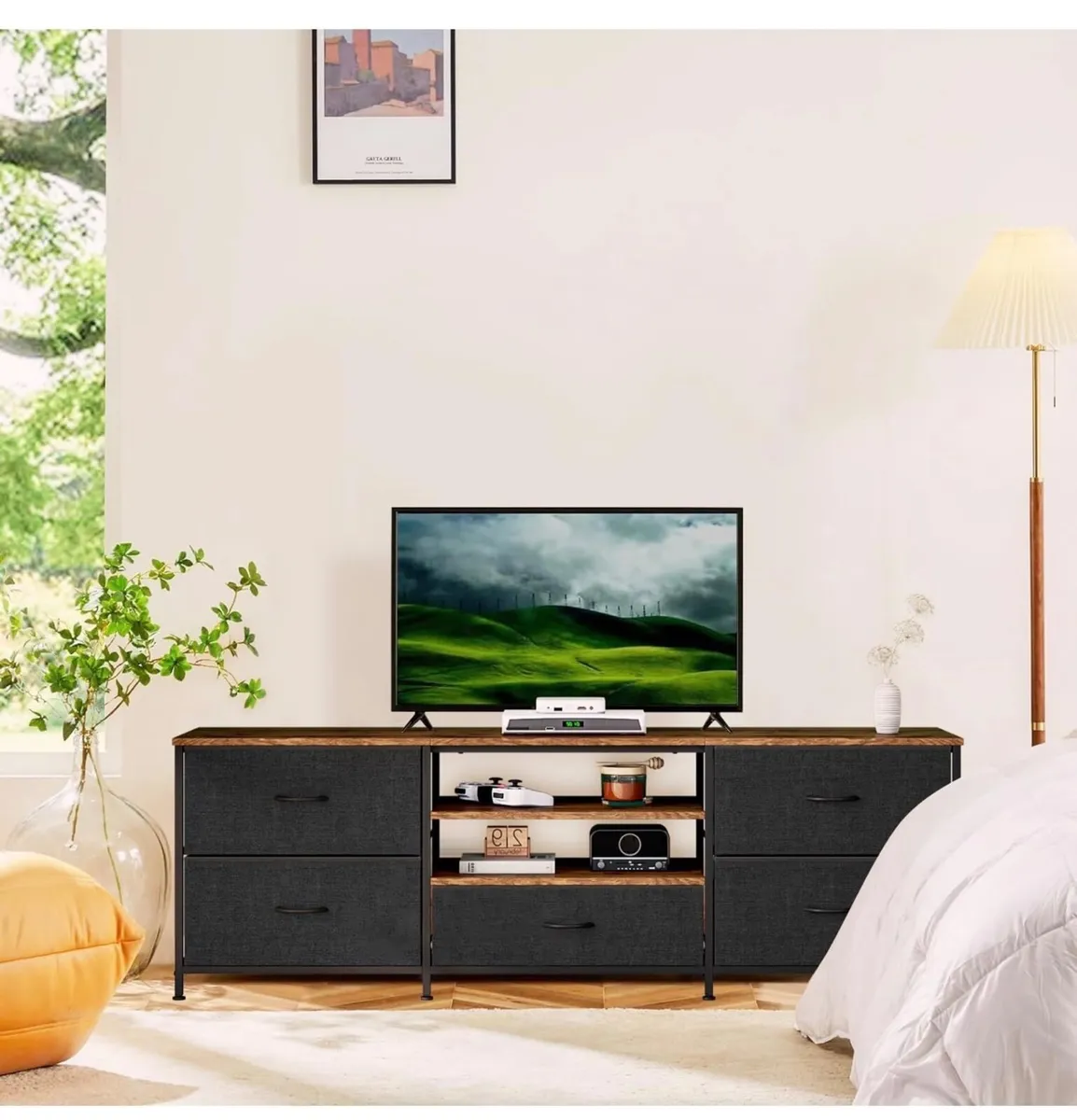 TV Stand Cabinet, TV Unit with 5 Drawers, 140 cm, - Image 2