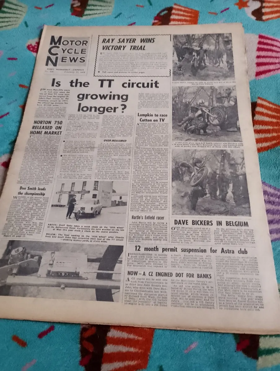 Vintage original motorcycle news MCN TT - Image 1