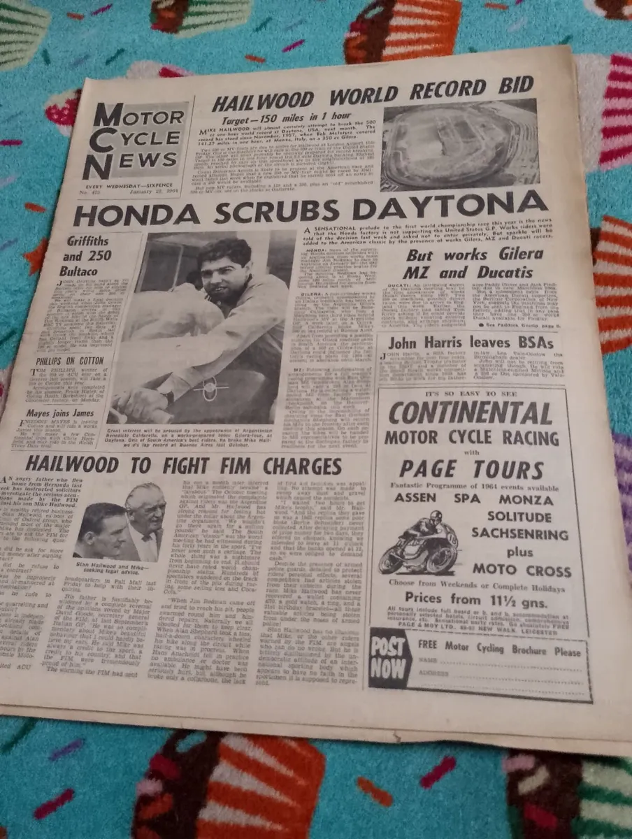 Vintage original motorcycle news 1963 1964 - Image 2