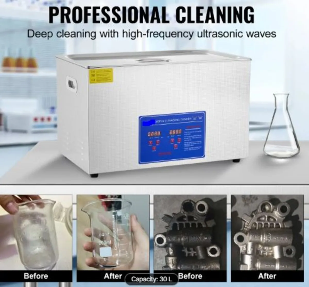 Professional Ultrasonic Cleaner, 30 L Ultrasonic - Image 2