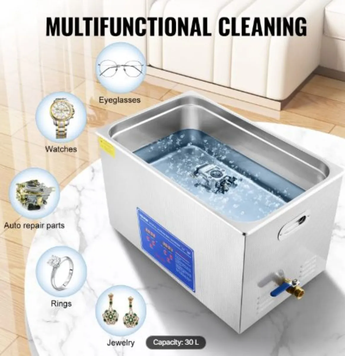 Professional Ultrasonic Cleaner, 30 L Ultrasonic - Image 3
