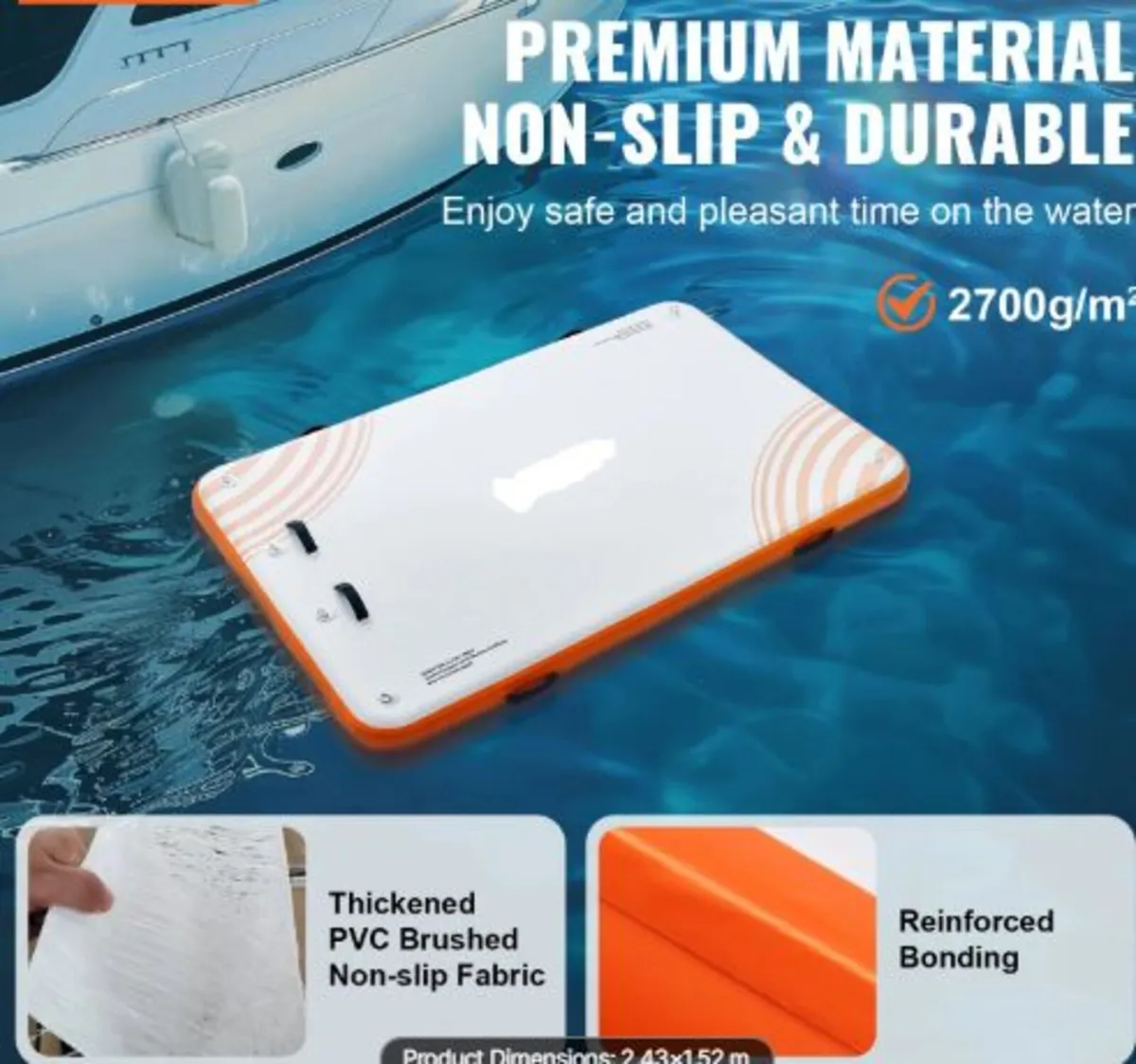 Inflatable Floating Dock, 8 x 5FT Inflatable Dock - Image 2