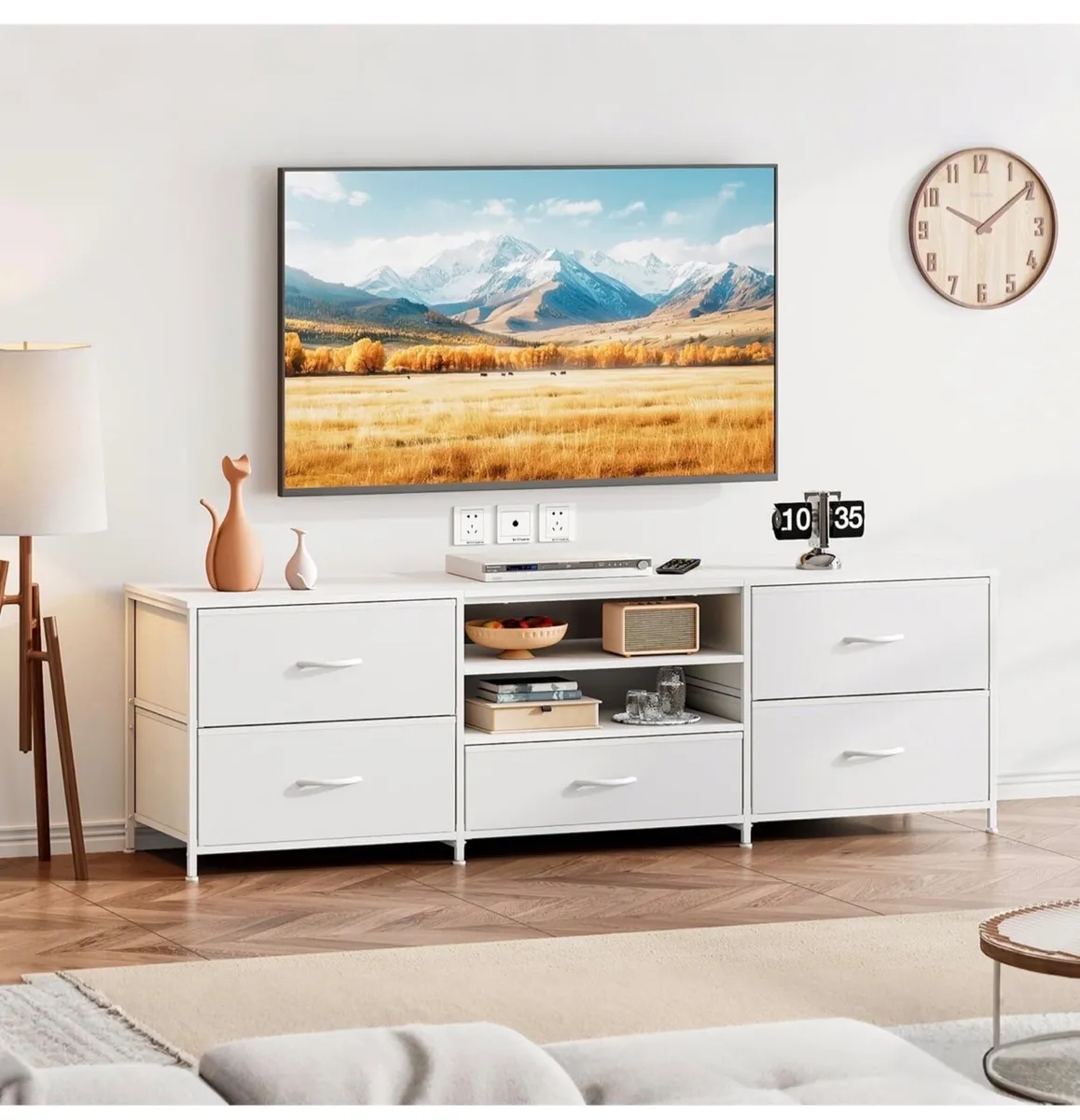 TV Stand Cabinet, TV Unit with 5 Drawers, 140 cm, - Image 3