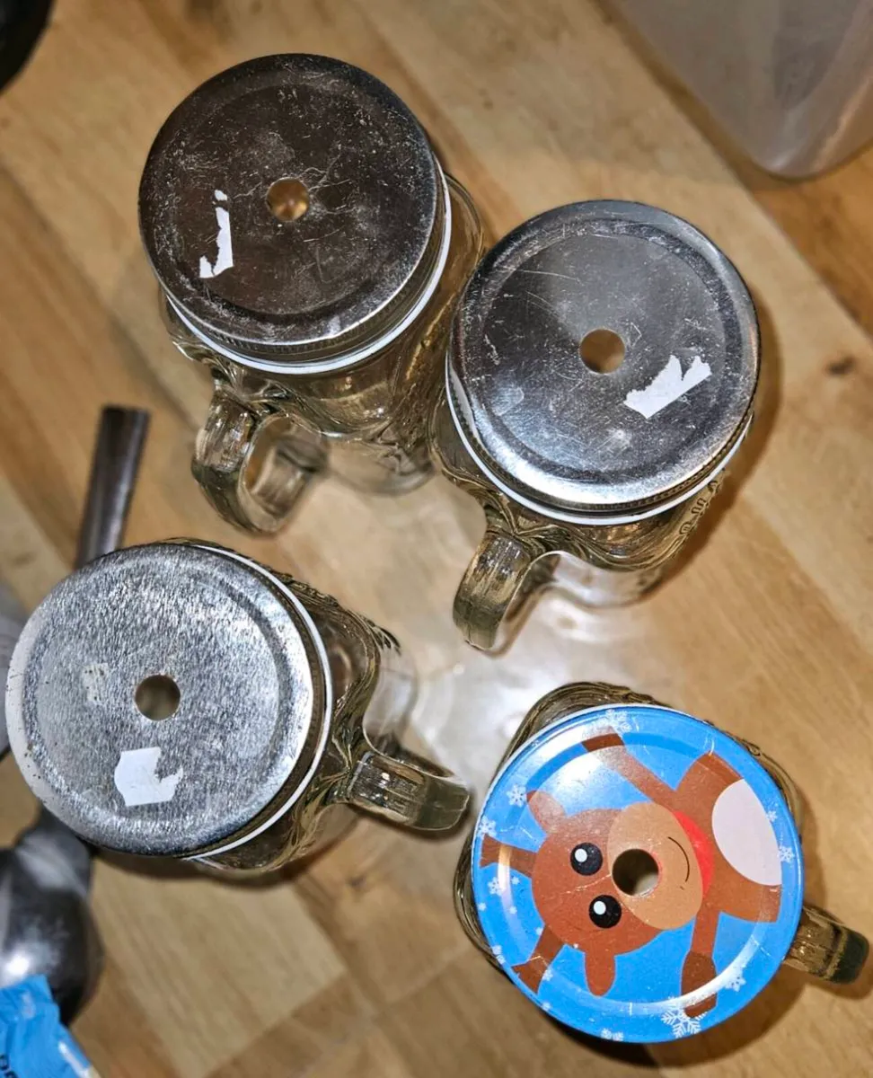 4 Glass Drinking Jars - Image 2