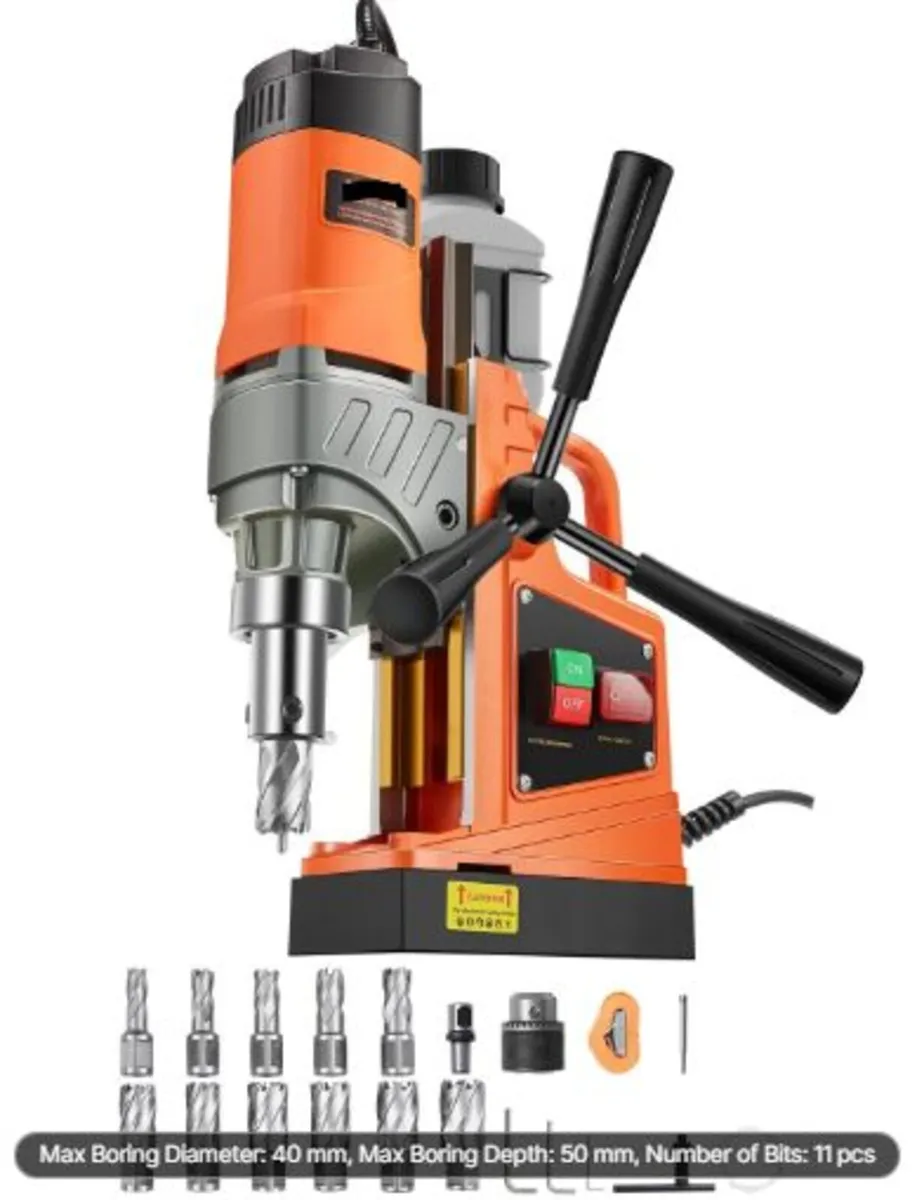 Magnetic Drill, 1450W Motor 1.6 in Boring Diameter - Image 1