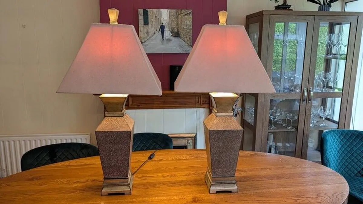 Designer Tuscan Table Lamps x 2 - Image 1