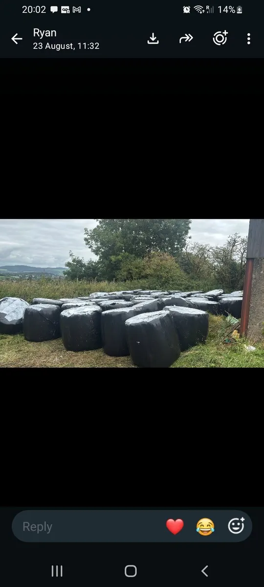 36 Round bales of silage.  €1600 or £1350