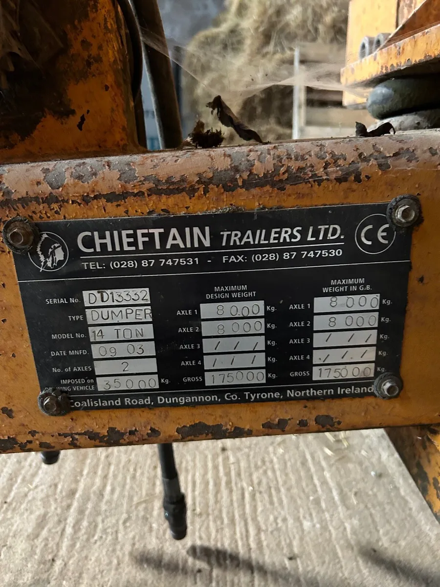 Chieftain 14 tonne dump trailer - Image 3