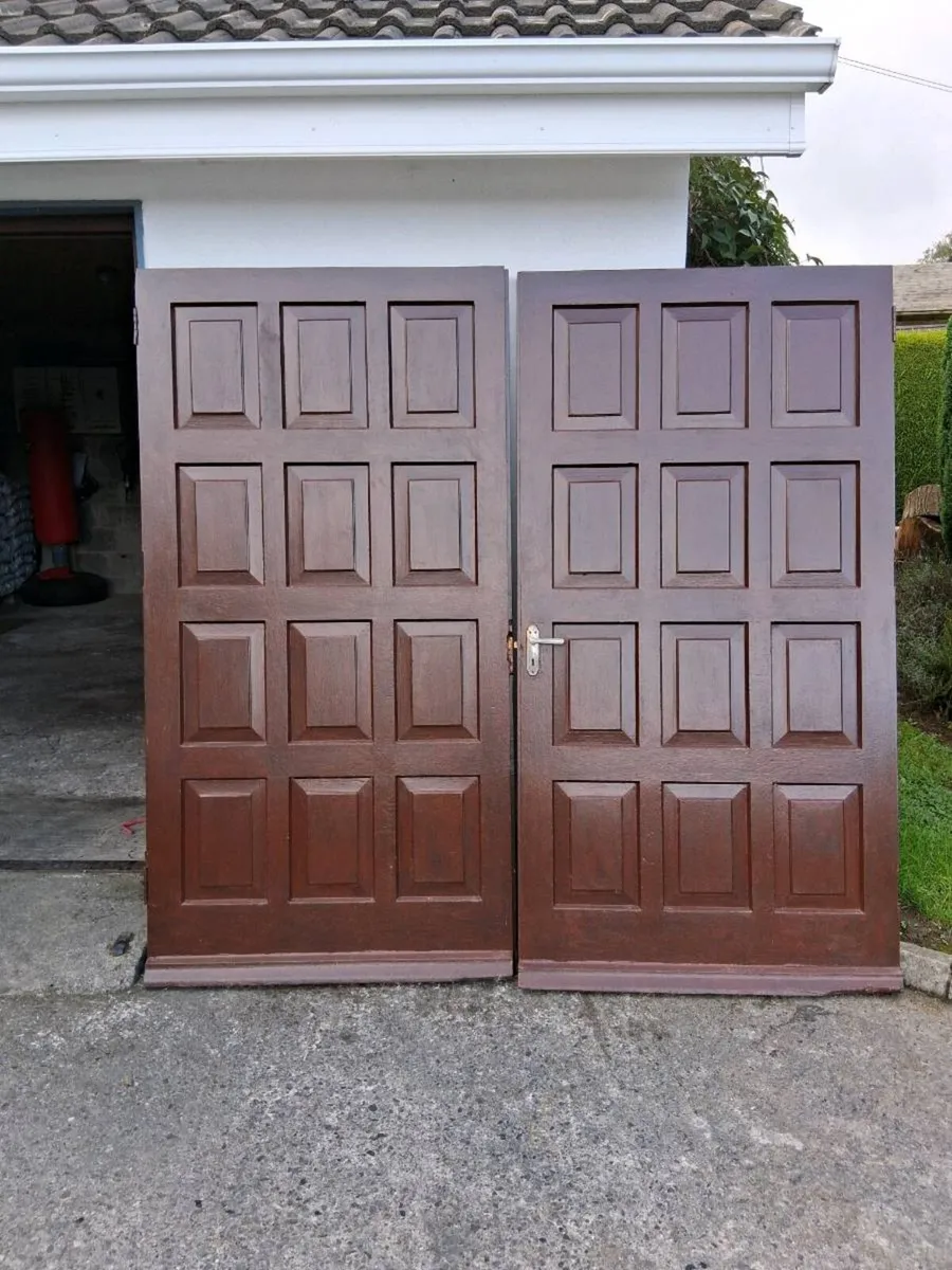 Teak garage doors