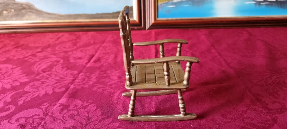 Solid Brass Decorative Rocking Chair Ornament - Image 2