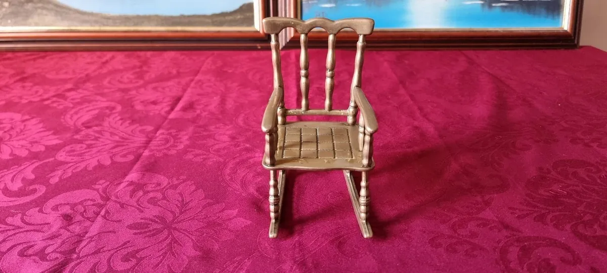 Solid Brass Decorative Rocking Chair Ornament - Image 3