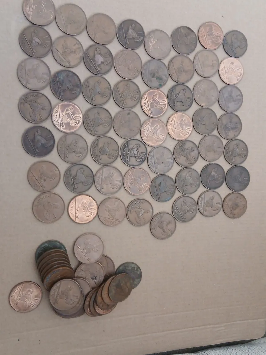 100 Irish 1d pingin pennies - Image 1