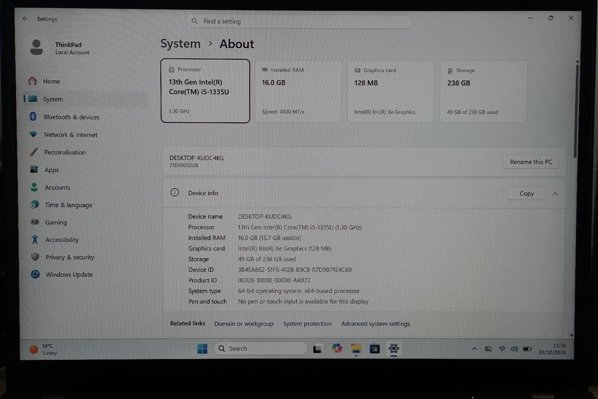 Lenovo ThinkPad X13 Gen 4 | i5-1335U | 16GB LPDDR5 - Image 2