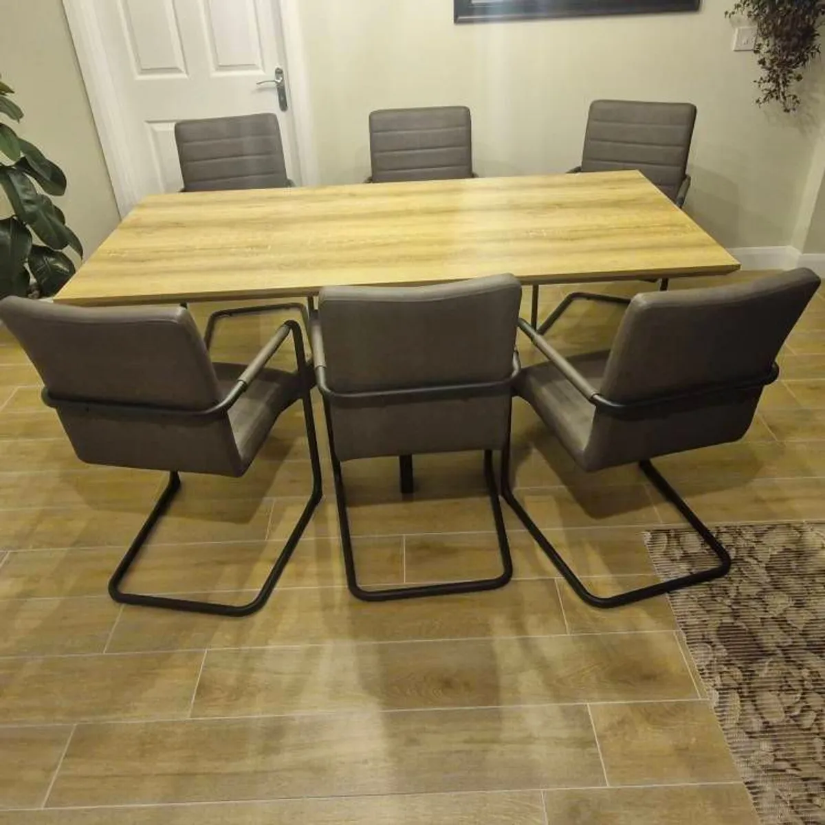 Modern Industrial 6-Seater Dining Set - Image 1