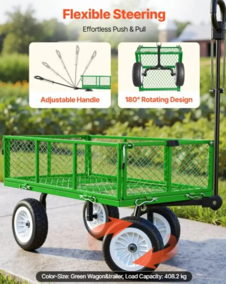 Garden Cart, 900 LBS, Heavy Duty Steel Yard - Image 4