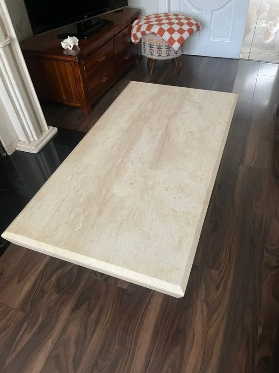 Travertine coffee table - Image 3