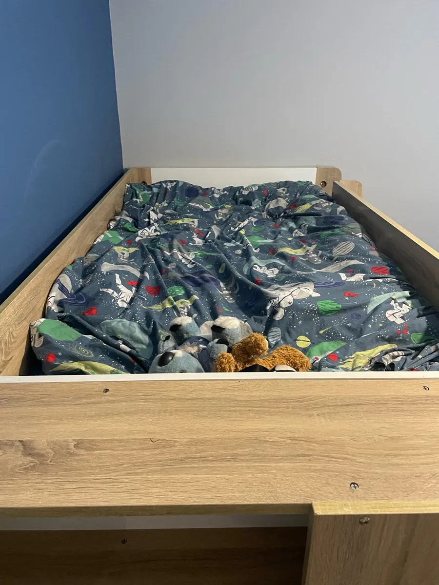 Bunk bed with desk and double cupboard - Image 3