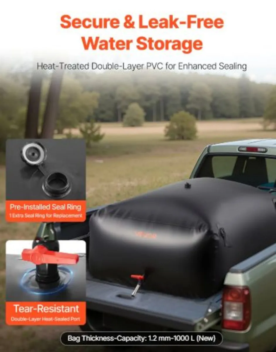 Water Storage Bladder,1000L Portable & Collapsibe - Image 3