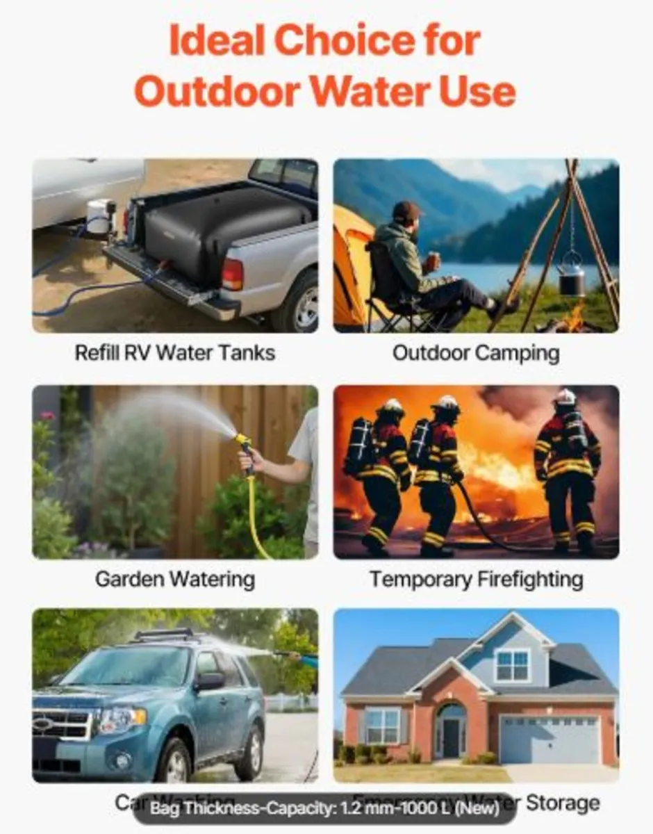 Water Storage Bladder,1000L Portable & Collapsibe - Image 4