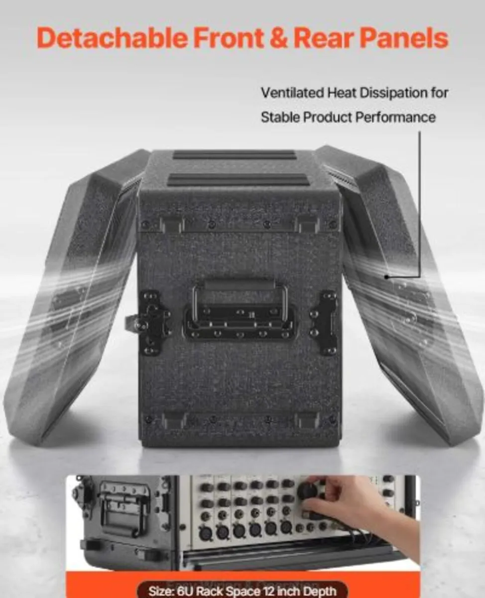 6U Rack Case, 260 mm Depth, Rackmount Flight Case - Image 1