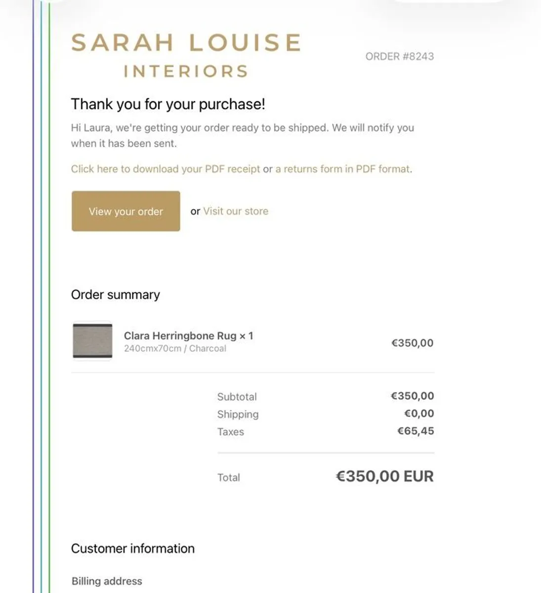 Sarah Louise Interiors Clara Herringbone Rug - Image 4